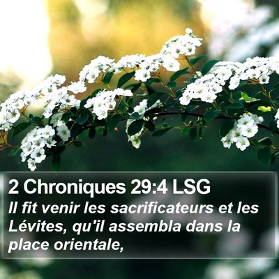 2 Chroniques 29:4 LSG Bible Verse Image