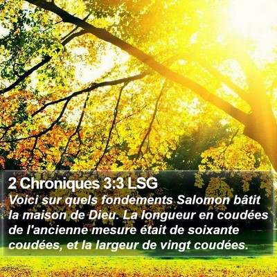2 Chroniques 3:3 LSG Bible Verse Image