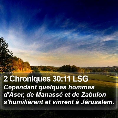 2 Chroniques 30:11 LSG Bible Verse Image