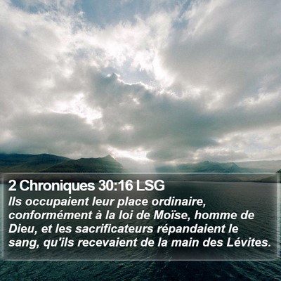 2 Chroniques 30:16 LSG Bible Verse Image