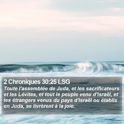 2 Chroniques 30:25 LSG Bible Verse Image