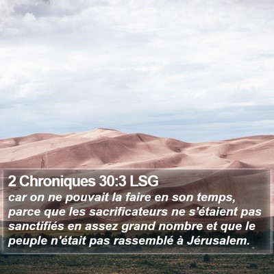 2 Chroniques 30:3 LSG Bible Verse Image