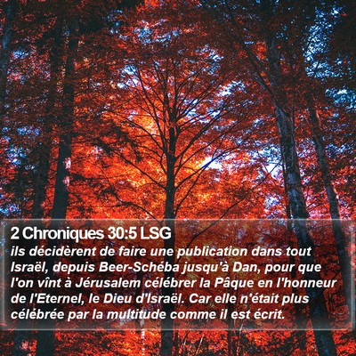 2 Chroniques 30:5 LSG Bible Verse Image