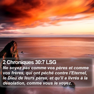 2 Chroniques 30:7 LSG Bible Verse Image