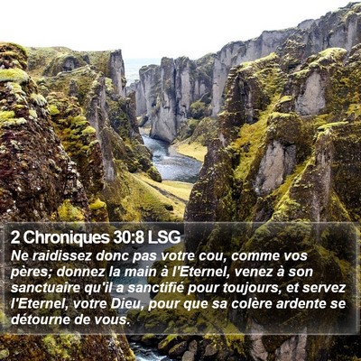 2 Chroniques 30:8 LSG Bible Verse Image