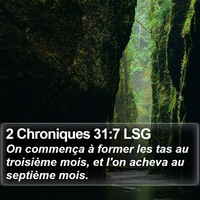 2 Chroniques 31:7 LSG Bible Verse Image