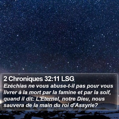 2 Chroniques 32:11 LSG Bible Verse Image