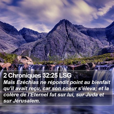 2 Chroniques 32:25 LSG Bible Verse Image