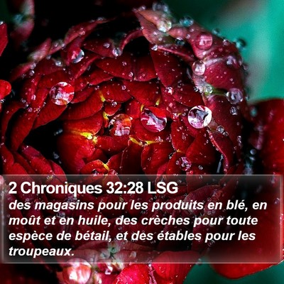 2 Chroniques 32:28 LSG Bible Verse Image