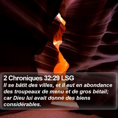 2 Chroniques 32:29 LSG Bible Verse Image