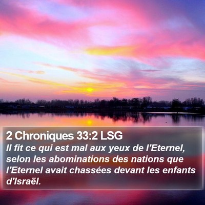 2 Chroniques 33:2 LSG Bible Verse Image