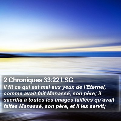 2 Chroniques 33:22 LSG Bible Verse Image