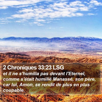 2 Chroniques 33:23 LSG Bible Verse Image