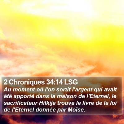2 Chroniques 34:14 LSG Bible Verse Image