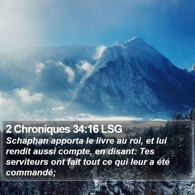 2 Chroniques 34:16 LSG Bible Verse Image