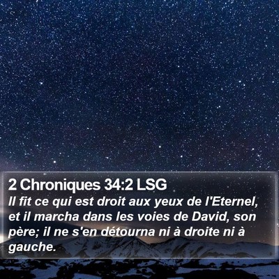2 Chroniques 34:2 LSG Bible Verse Image