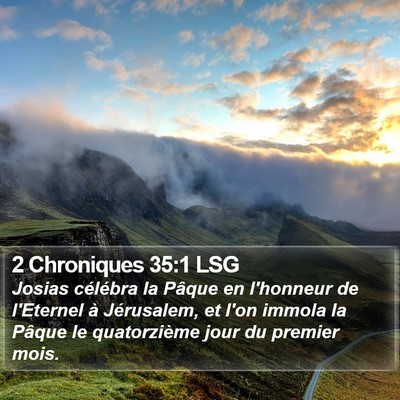 2 Chroniques 35:1 LSG Bible Verse Image
