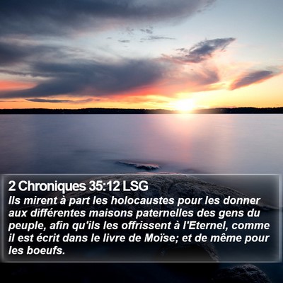 2 Chroniques 35:12 LSG Bible Verse Image
