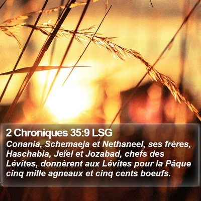2 Chroniques 35:9 LSG Bible Verse Image