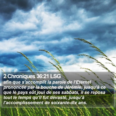 2 Chroniques 36:21 LSG Bible Verse Image