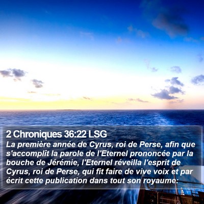 2 Chroniques 36:22 LSG Bible Verse Image