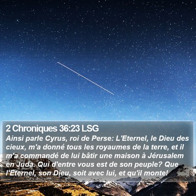 2 Chroniques 36:23 LSG Bible Verse Image