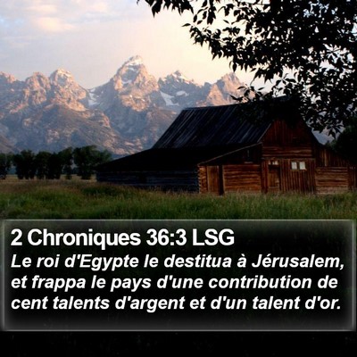 2 Chroniques 36:3 LSG Bible Verse Image
