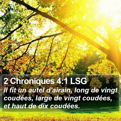 2 Chroniques 4:1 LSG Bible Verse Image