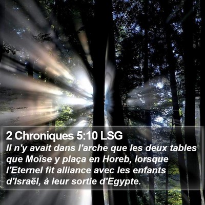 2 Chroniques 5:10 LSG Bible Verse Image