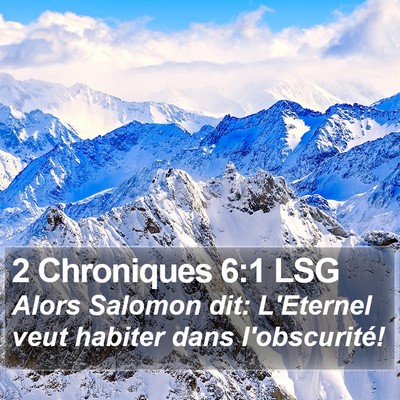 2 Chroniques 6:1 LSG Bible Verse Image