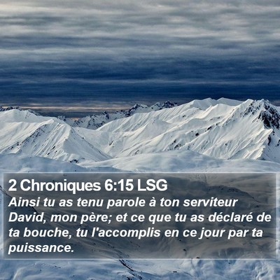 2 Chroniques 6:15 LSG Bible Verse Image