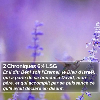 2 Chroniques 6:4 LSG Bible Verse Image