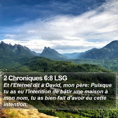 2 Chroniques 6:8 LSG Bible Verse Image