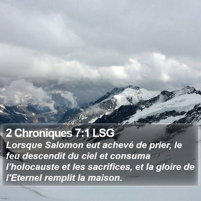 2 Chroniques 7:1 LSG Bible Verse Image