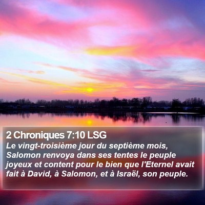 2 Chroniques 7:10 LSG Bible Verse Image