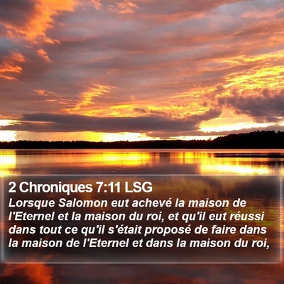 2 Chroniques 7:11 LSG Bible Verse Image