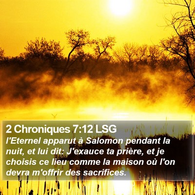 2 Chroniques 7:12 LSG Bible Verse Image