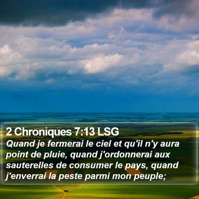 2 Chroniques 7:13 LSG Bible Verse Image