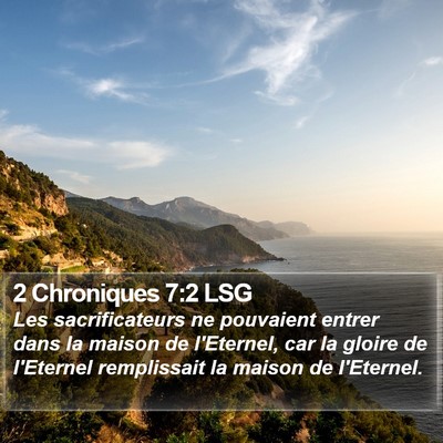 2 Chroniques 7:2 LSG Bible Verse Image
