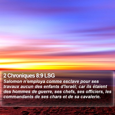 2 Chroniques 8:9 LSG Bible Verse Image