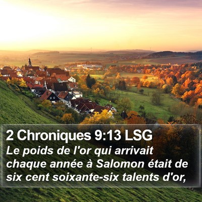 2 Chroniques 9:13 LSG Bible Verse Image