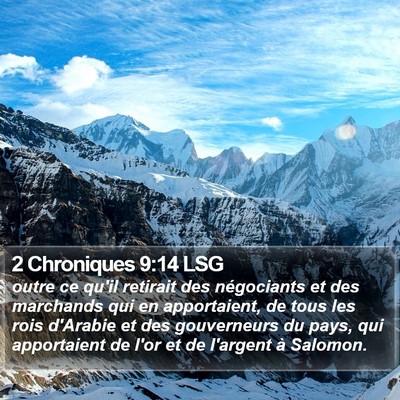 2 Chroniques 9:14 LSG Bible Verse Image
