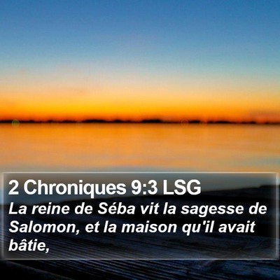 2 Chroniques 9:3 LSG Bible Verse Image