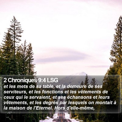 2 Chroniques 9:4 LSG Bible Verse Image