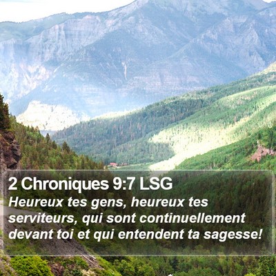 2 Chroniques 9:7 LSG Bible Verse Image