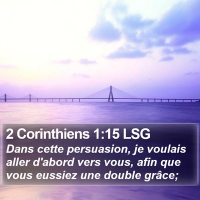 2 Corinthiens 1:15 LSG Bible Verse Image