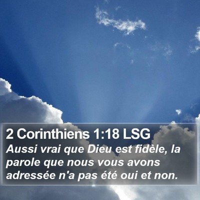 2 Corinthiens 1:18 LSG Bible Verse Image