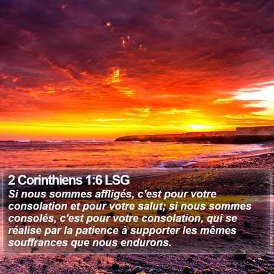 2 Corinthiens 1:6 LSG Bible Verse Image