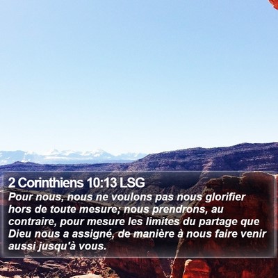 2 Corinthiens 10:13 LSG Bible Verse Image