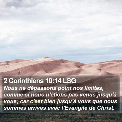 2 Corinthiens 10:14 LSG Bible Verse Image